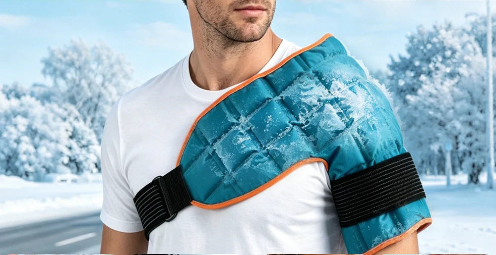 Large Ice Pack for Back/Waist/Knee/Shoulder Reusable Hot and Cold Compress Gel Pad Sports Injury Care Swelling Bruise Ice Wrap