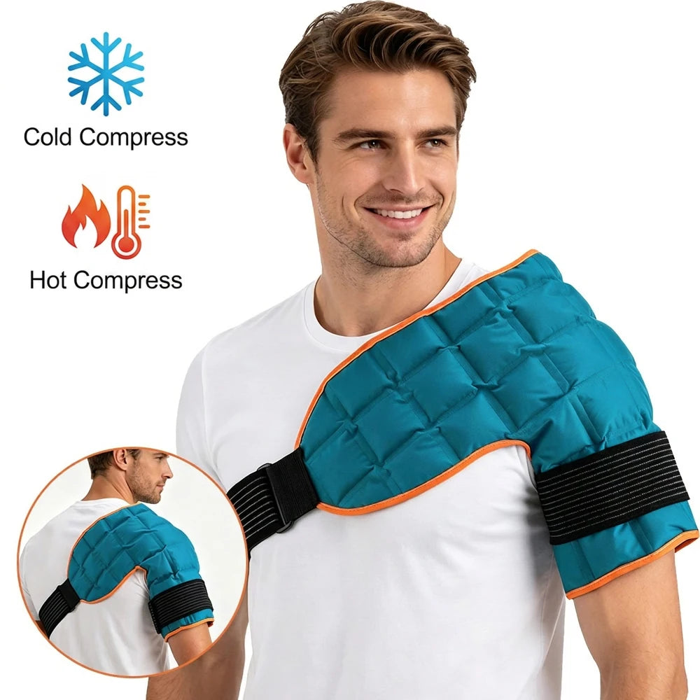 Large Ice Pack for Back/Waist/Knee/Shoulder Reusable Hot and Cold Compress Gel Pad Sports Injury Care Swelling Bruise Ice Wrap