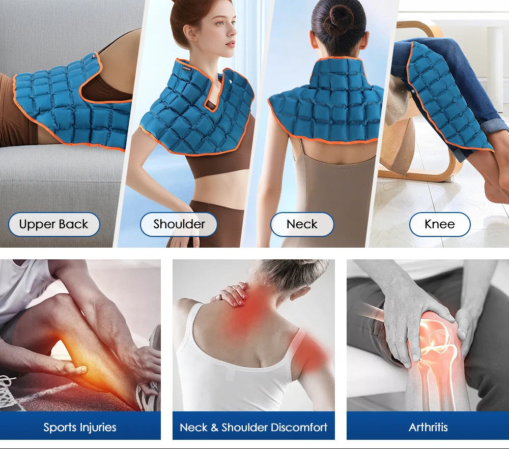 Large Ice Pack for Back/Waist/Knee/Shoulder Reusable Hot and Cold Compress Gel Pad Sports Injury Care Swelling Bruise Ice Wrap