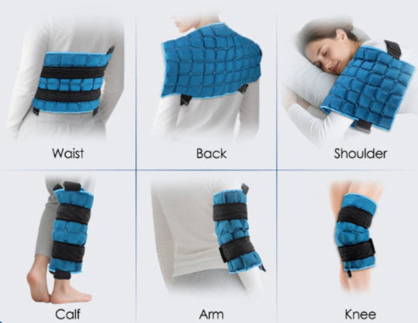 Large Ice Pack for Back/Waist/Knee/Shoulder Reusable Hot and Cold Compress Gel Pad Sports Injury Care Swelling Bruise Ice Wrap